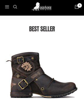 Osstone Otto Zone Moto Boots - Mens Size - 11.5 - PRELOVED